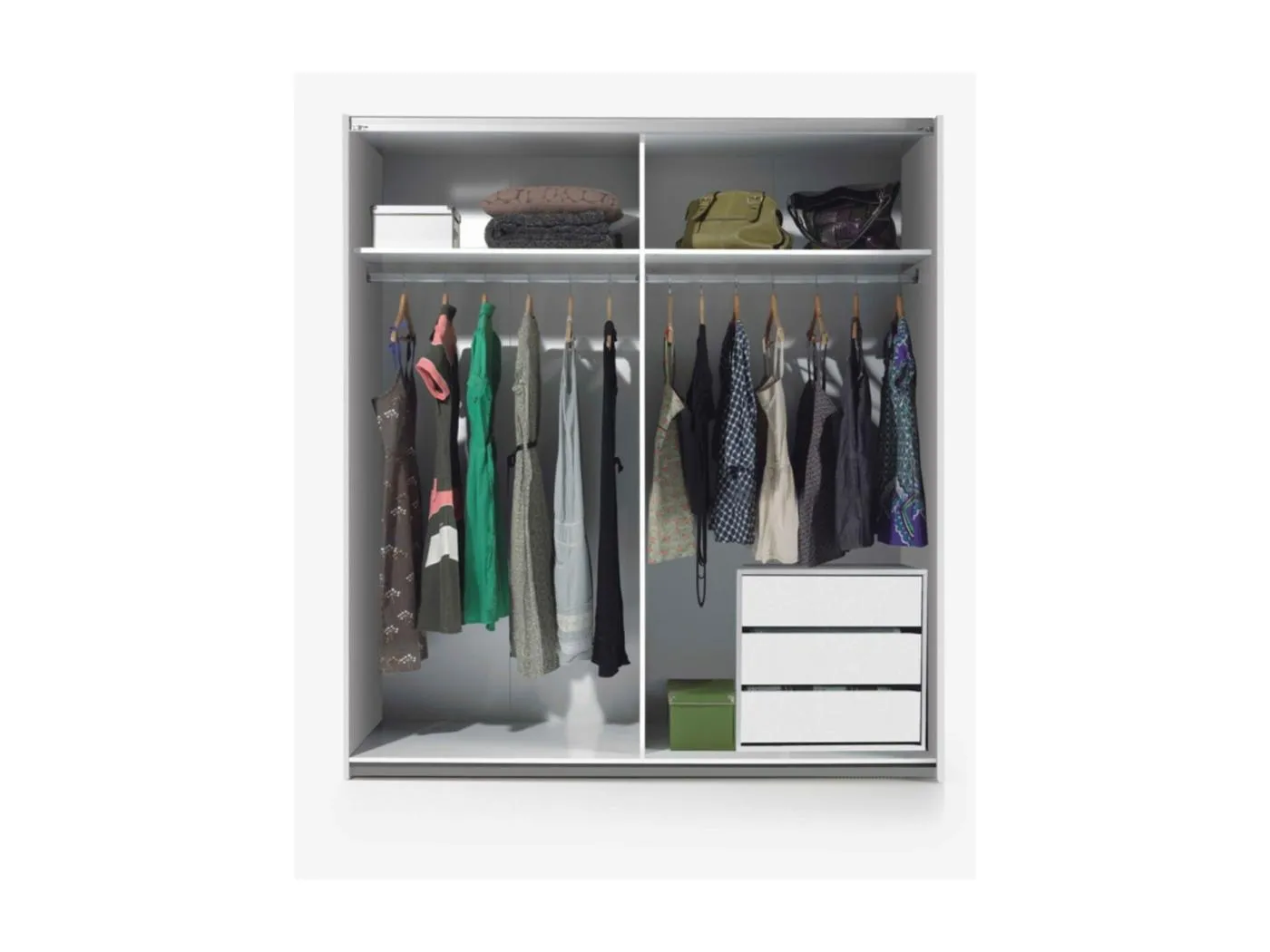 Zweifarbiger Schrank Mit 2 Schiebetüren Merlin