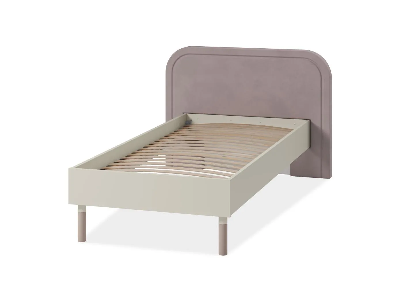 Bett mit Gestell - Creme/Beige - CATTA