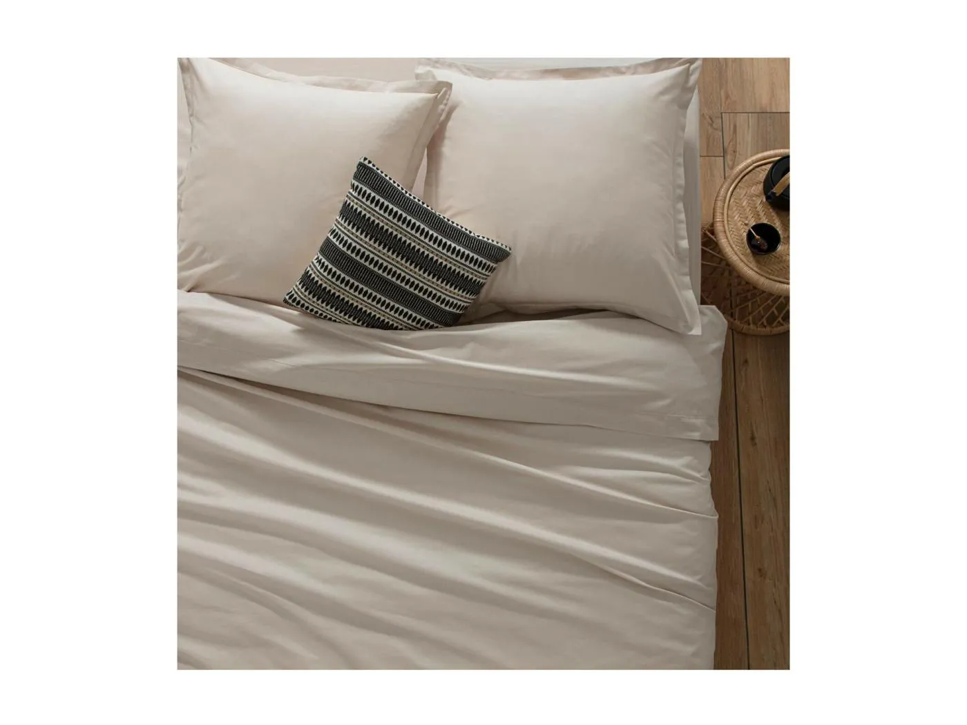 Bettbezug Baumwolle beige 90x190cm