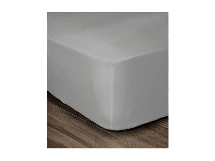 Spannbettlaken 100% Baumwolle 160x200cm - Hellgrau mit 35cm Steghöhe