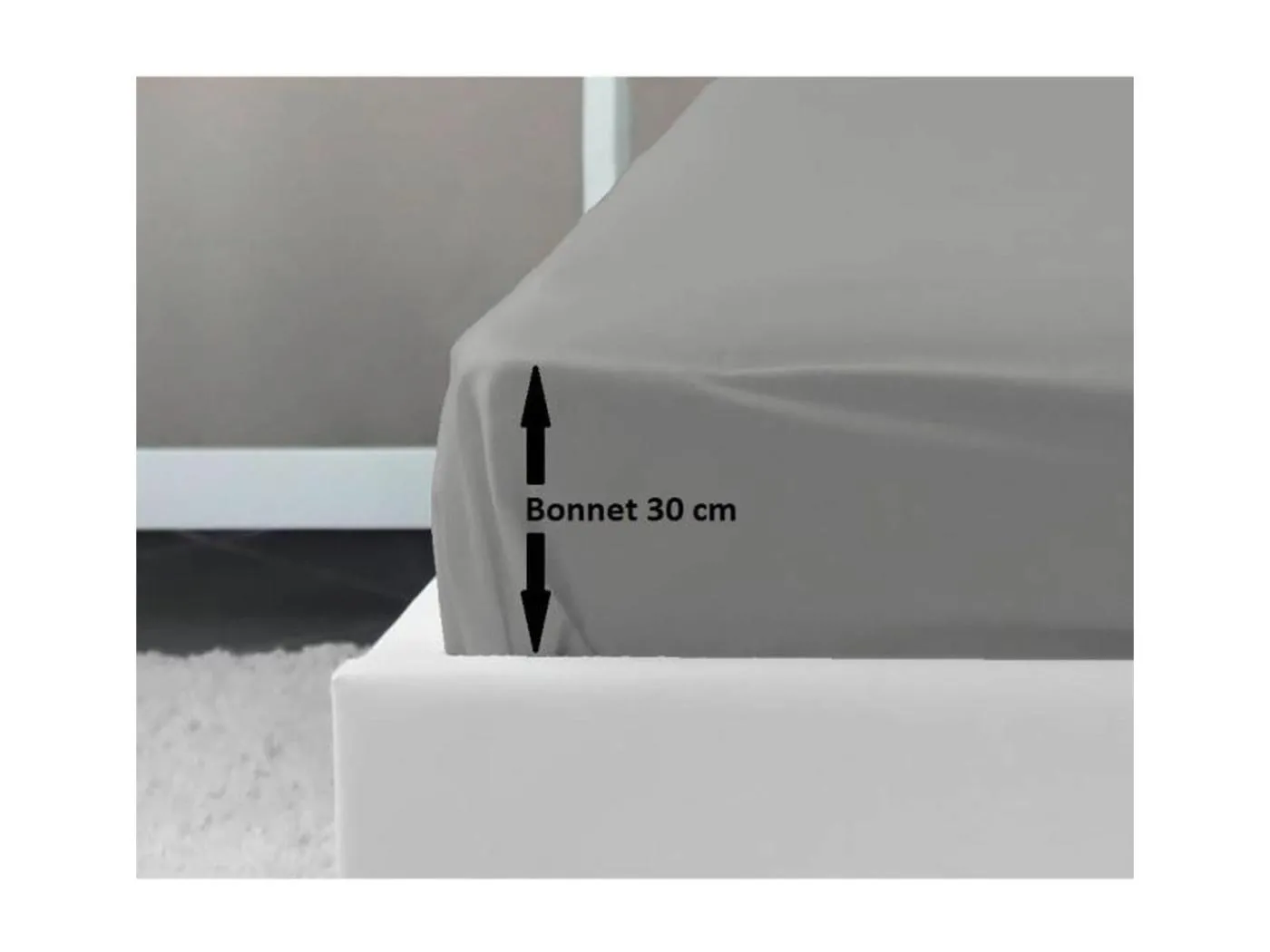 Spannbettlaken 100% Baumwolle 180x200x30 cm Hellgrau OEKO-TEX Zertifiziert