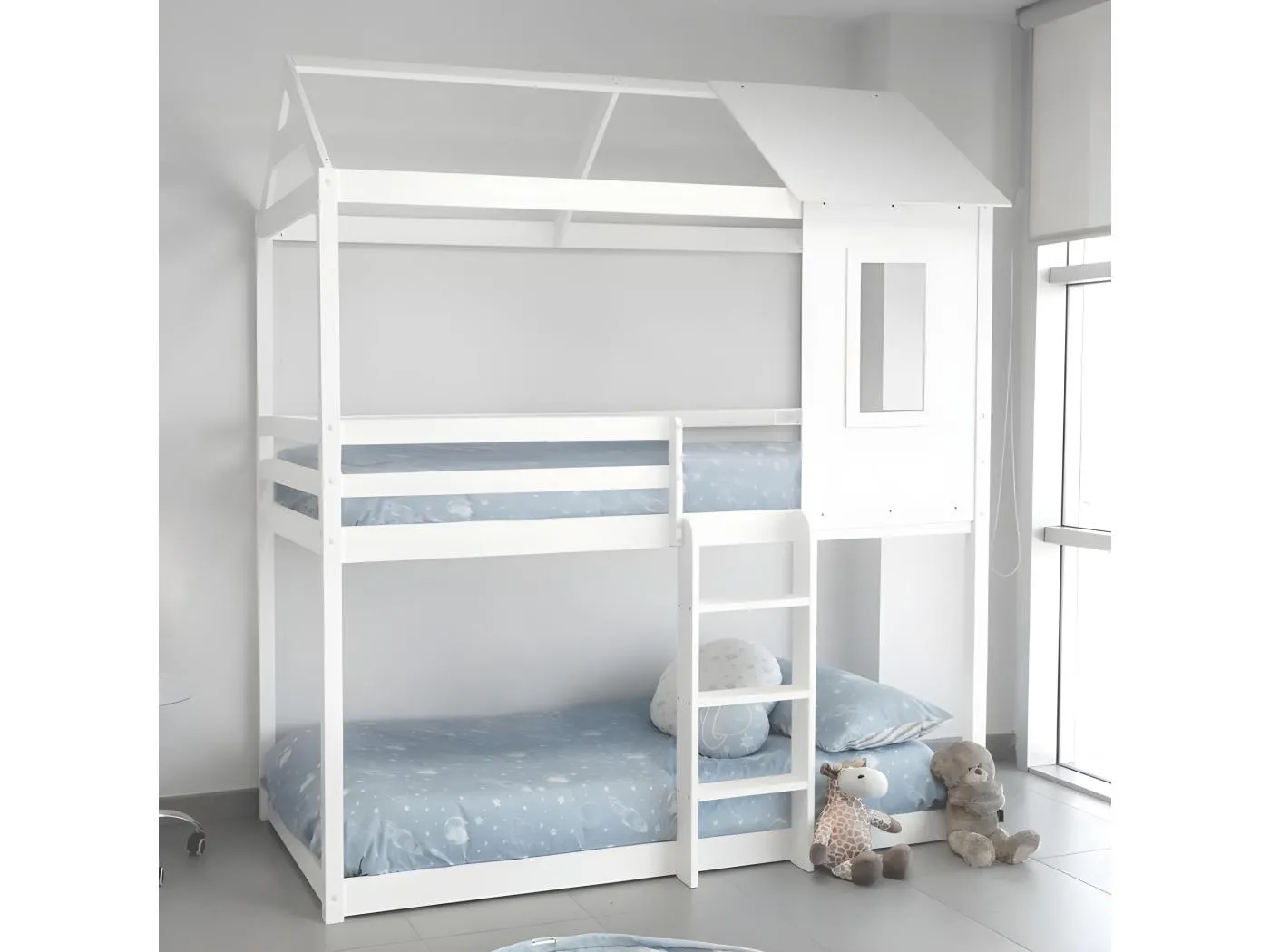 Bettbezug 2 er Pack + Kissen Baumwolle blau 90x190cm