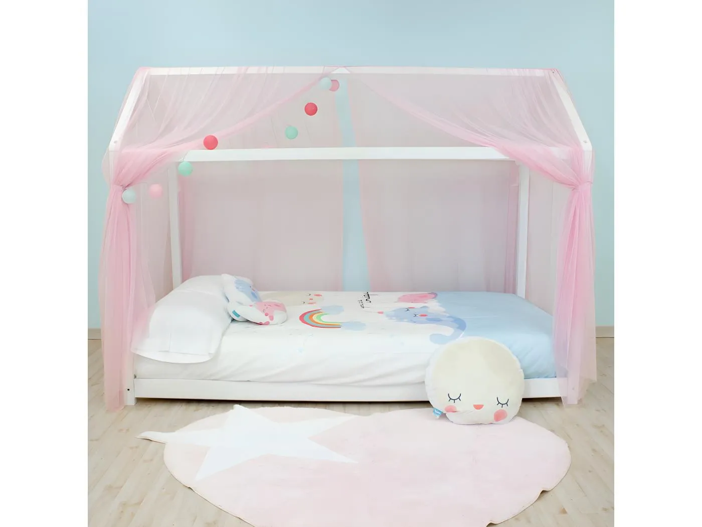 Betthimmel für Swayer und Montessori Tüll rosa 200x167cm