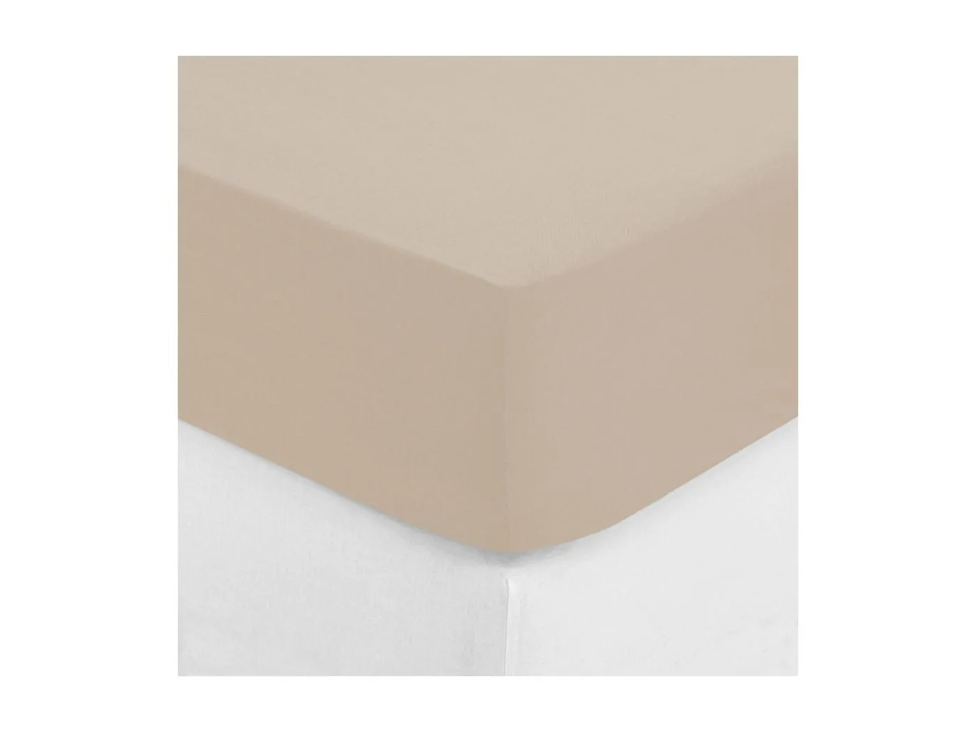 Spannbettlaken Baumwolle beige 90x190cm