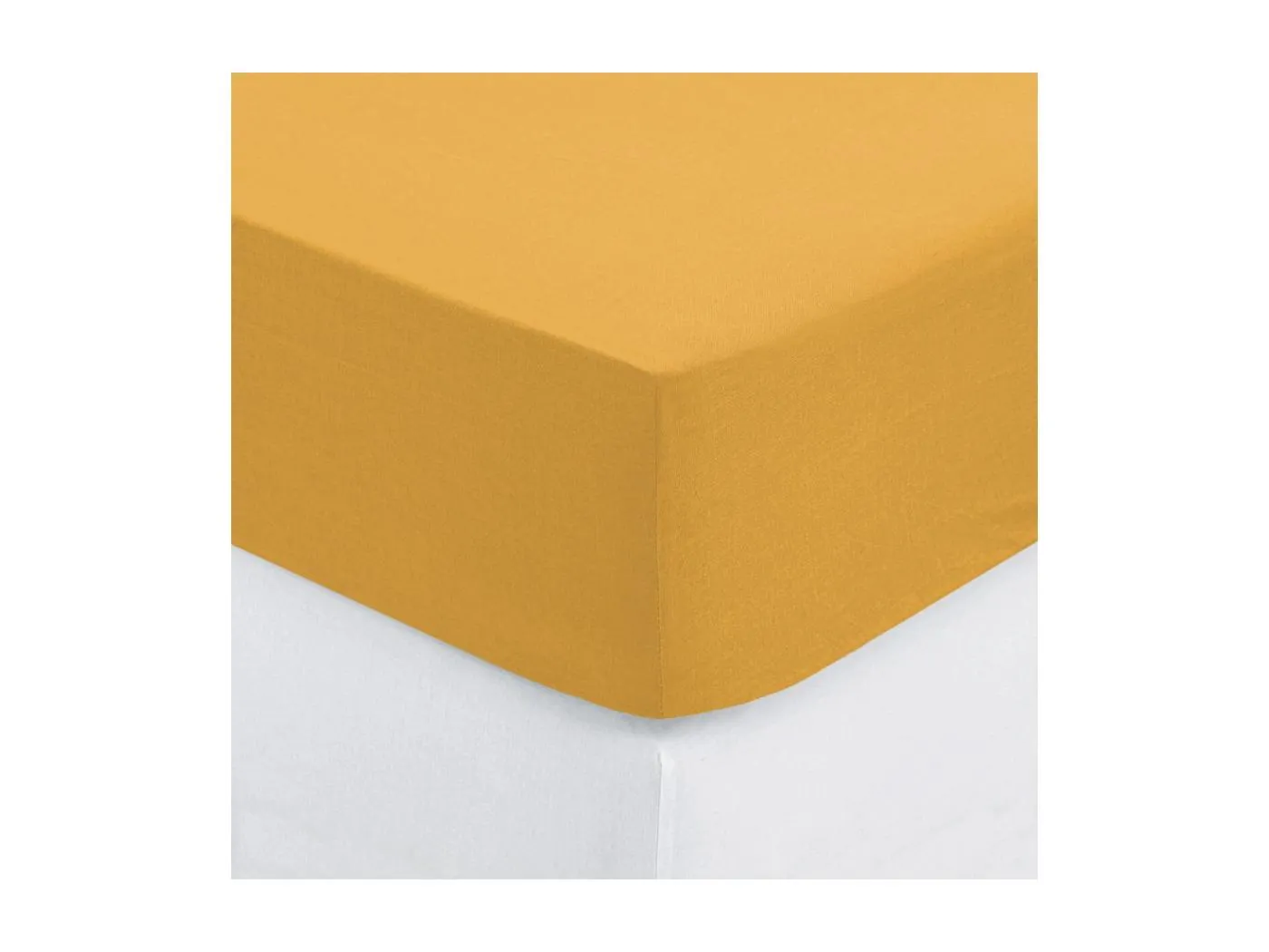 Spannbettlaken Baumwolle ocker 90x190cm