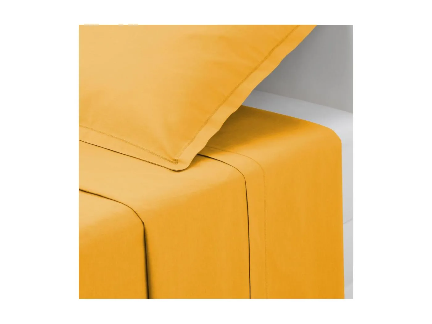 Bettlaken Baumwolle ocker 90x190cm