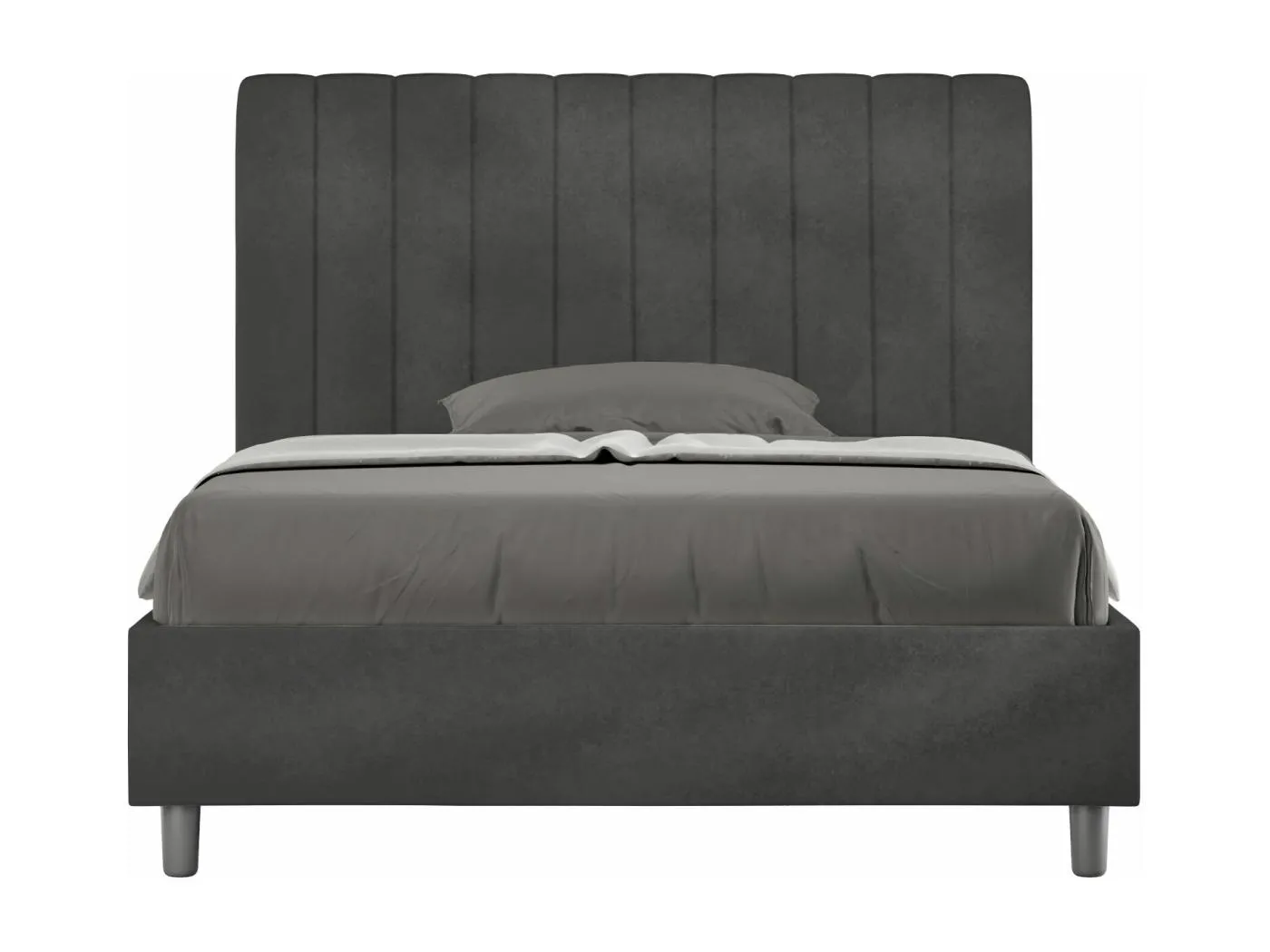 Agueda graues Mikrofaser-Polsterbett ohne Untergestell 120x210
