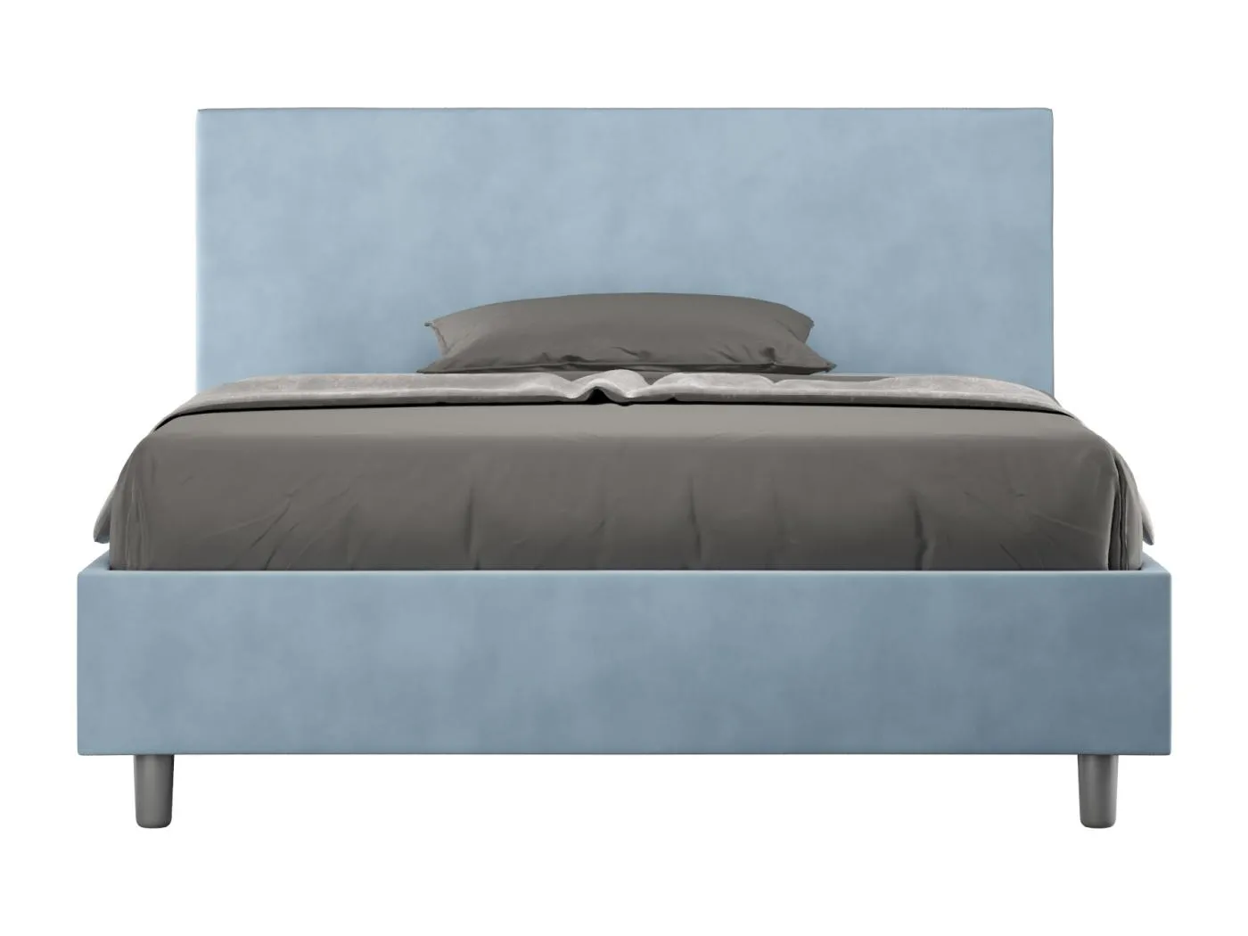 Adele hellblaues Mikrofaser-Polsterbett ohne Untergestell 140x190