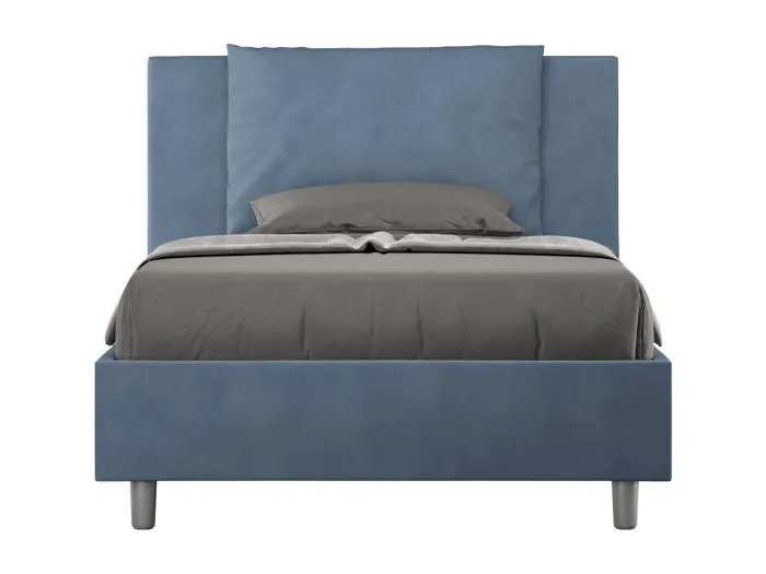 Antea blaues Mikrofaser-Polsterbett ohne Untergestell 120x200