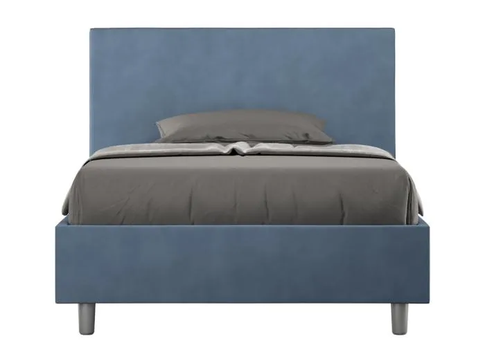 Adele blaues Mikrofaser-Polsterbett ohne Untergestell 120x210