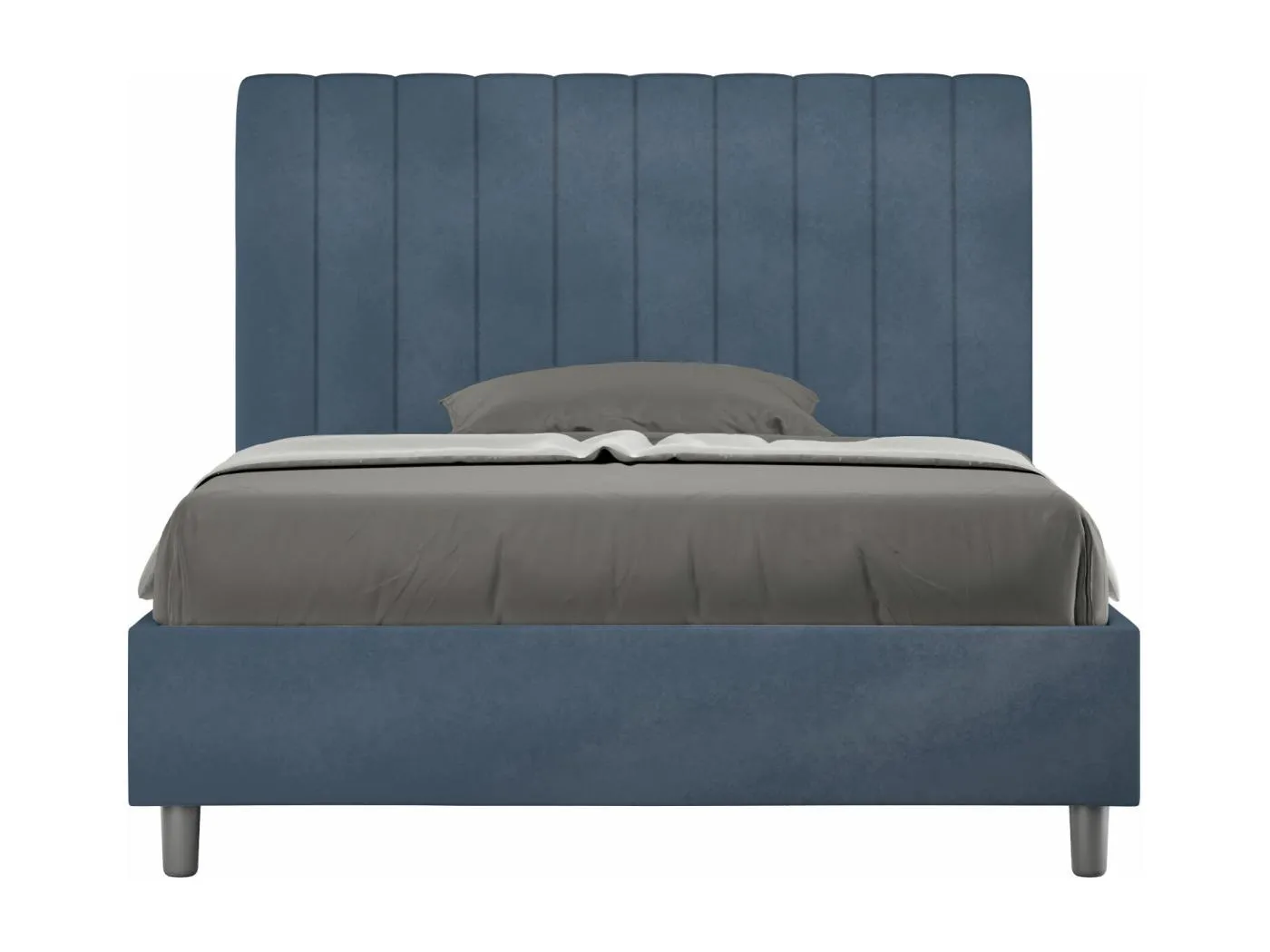 Agueda blaues Mikrofaserbett mit gepolsterter Basis 120x190