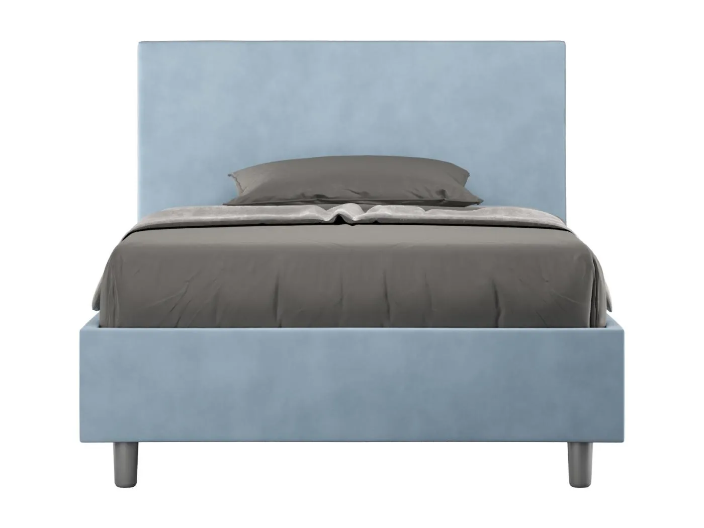 Adele gepolstertes Stauraumbett aus Mikrofaser, hellblau, 120 x 200