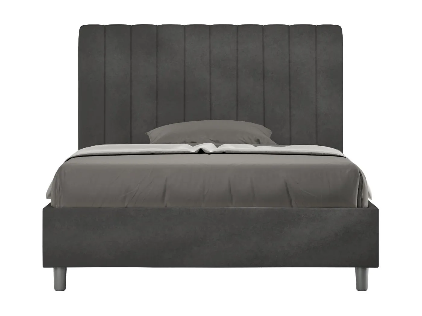 Agueda graues Mikrofaser-Polsterbett 120x190