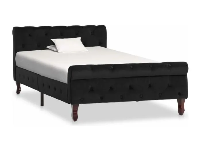 Bettgestell Schwarz Samt 100 x 200 cm