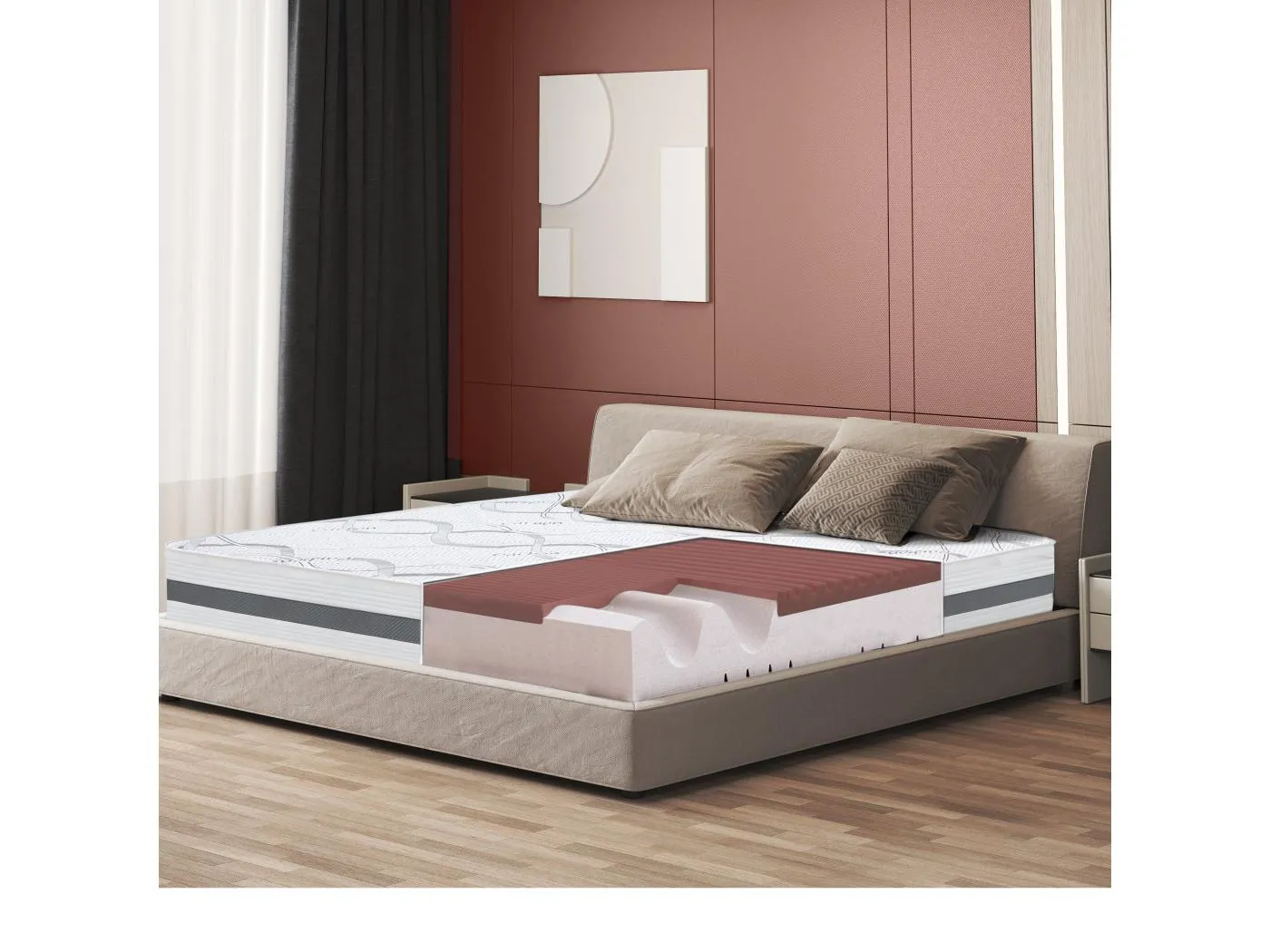 Doppelmatratze 150 x 170 Memory Foam | Premium Qualität | Höhe 27 cm | Made in Italy