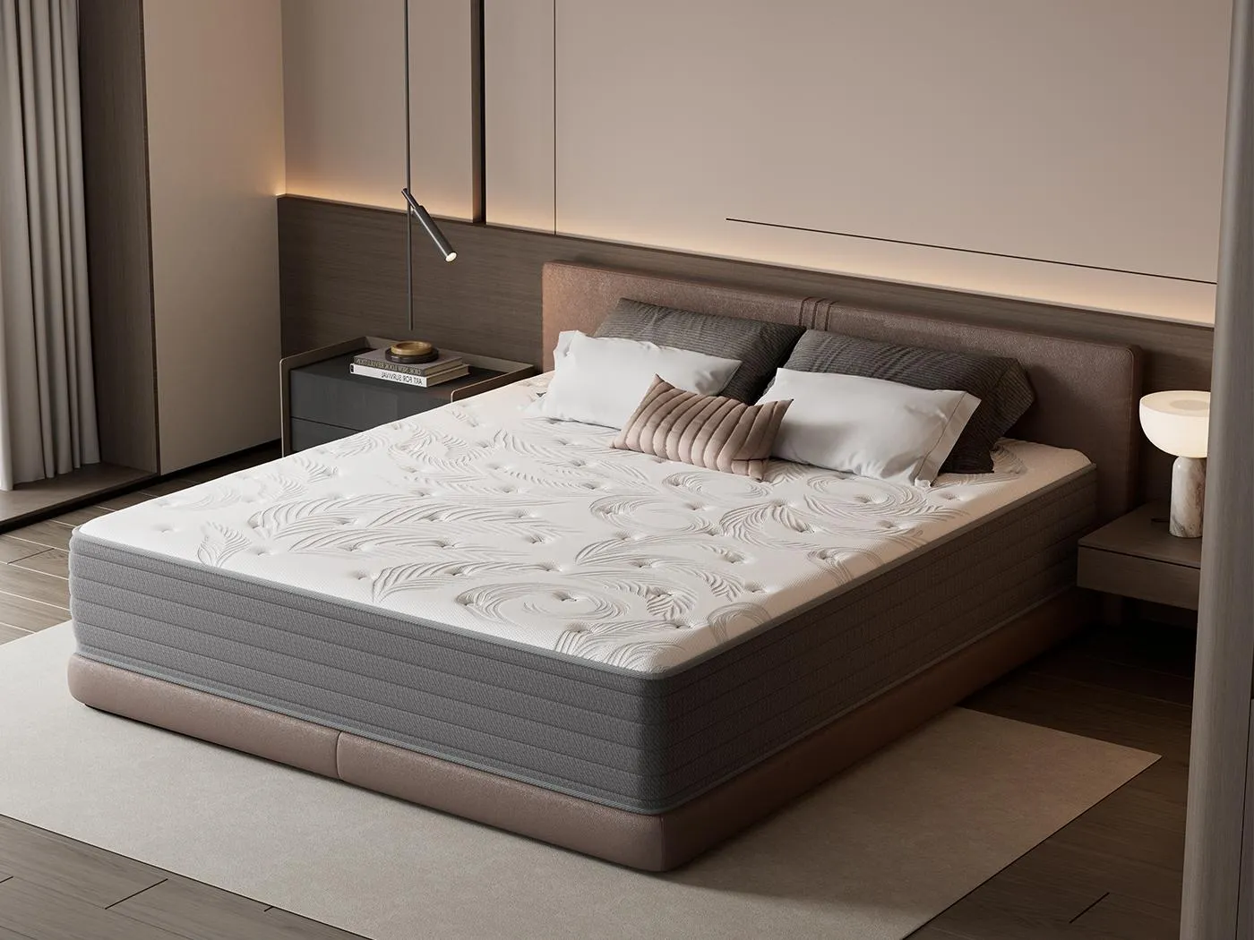 Matratze 140 x 200 cm, 7-Zonen-Taschenfederkern, feste H3 Liegekomfort, 25 cm Komfortschaum, allergikerfreundlich – HOMAVO