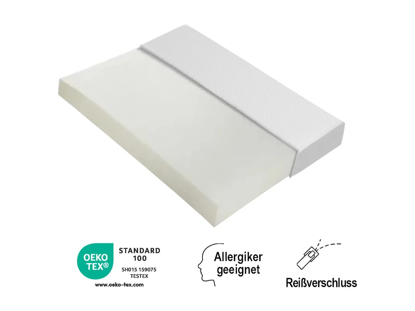 Komfortmatratze - 140 x 200 cm - mit Antirutschpartikeln - atmungsaktiv und langlebig - Schaumstoff - weiß