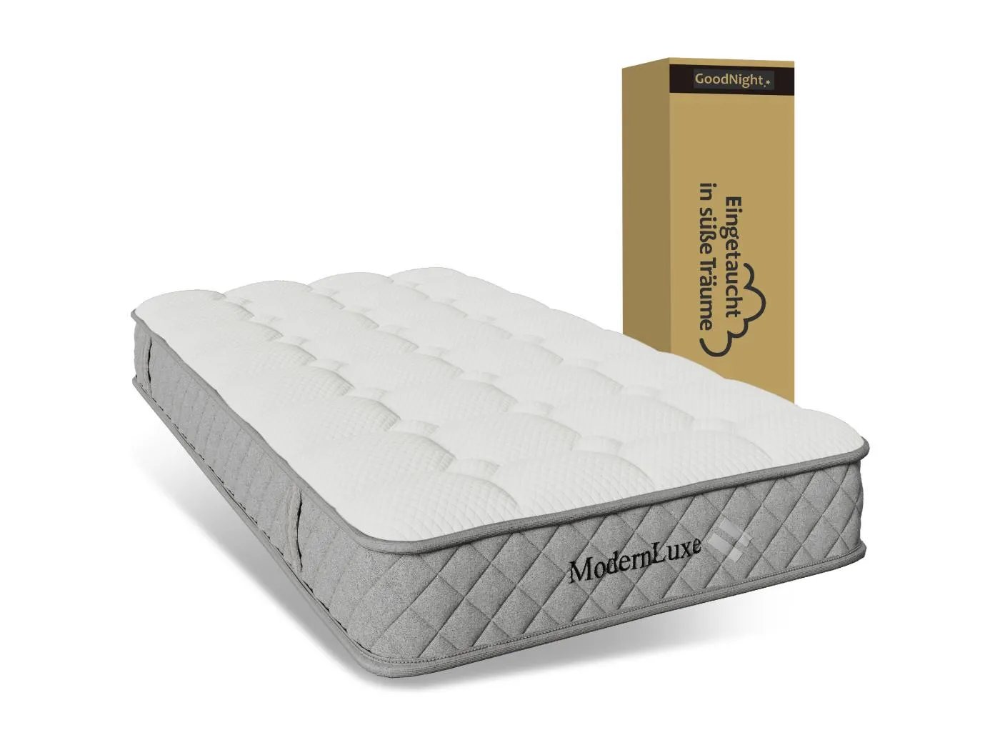 Kaltschaummatratze - 90 x 200 cm - Höhe 20 cm - mit Federkern - Schaum + Feder - weiß