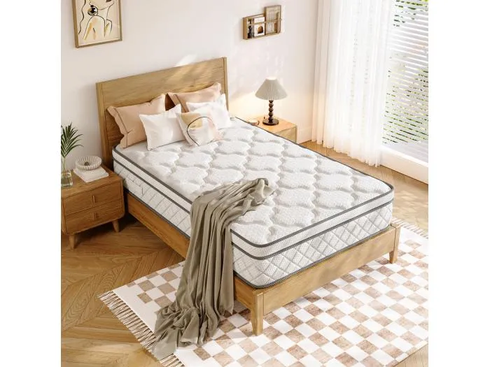 Matelas 120x200cm - Dicke 26cm - mit Taschenfedern - Multischicht Extra Komfort 7 Zonen - Hypoallergen