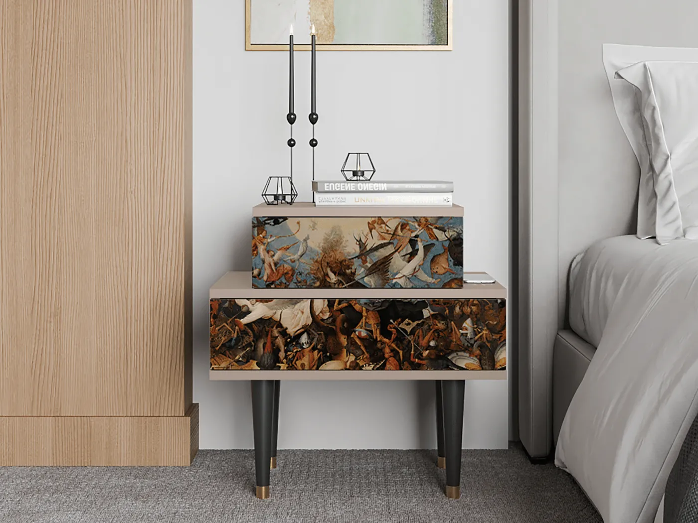 Nachttisch - 58х58х41 cm - NS1 - The Fall, Latte