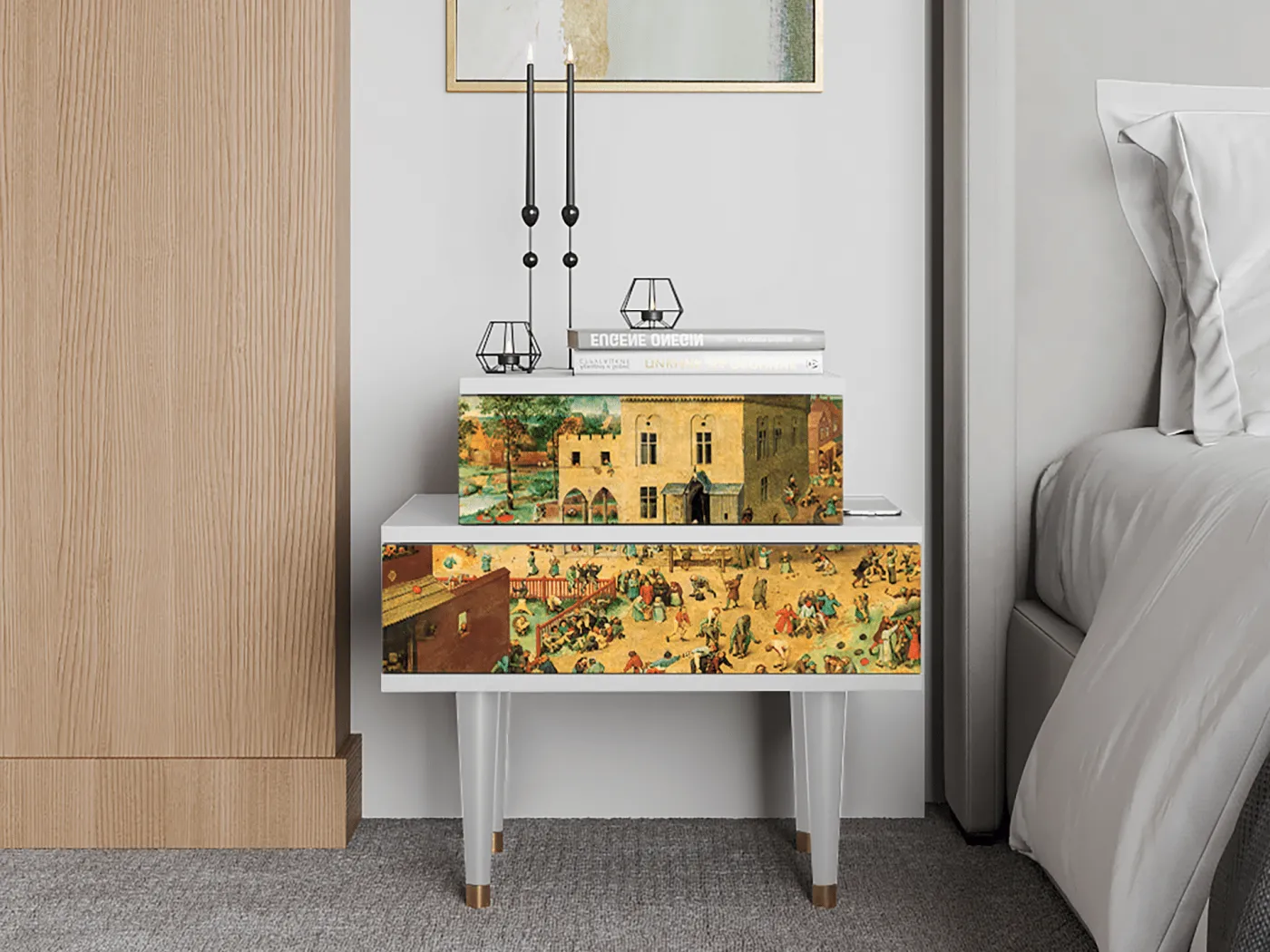 Nachttisch - 58х58х41 cm - NS1 - Children Games, Weiß