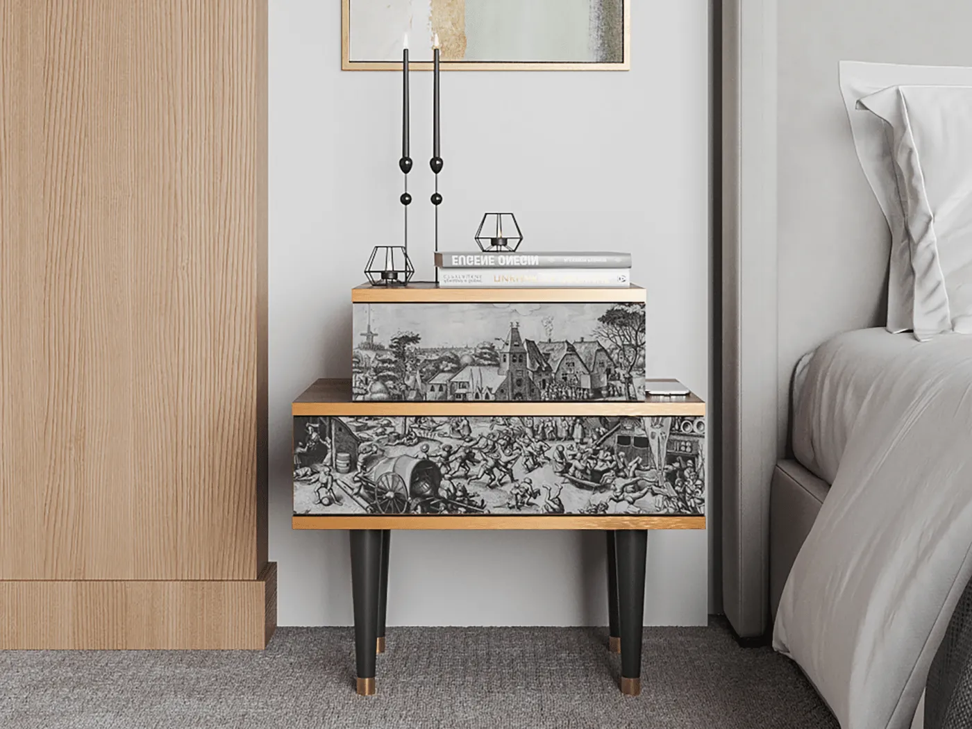 Nachttisch - 58х58х41 cm - NS1 - The Festival of Saint, Walnuss