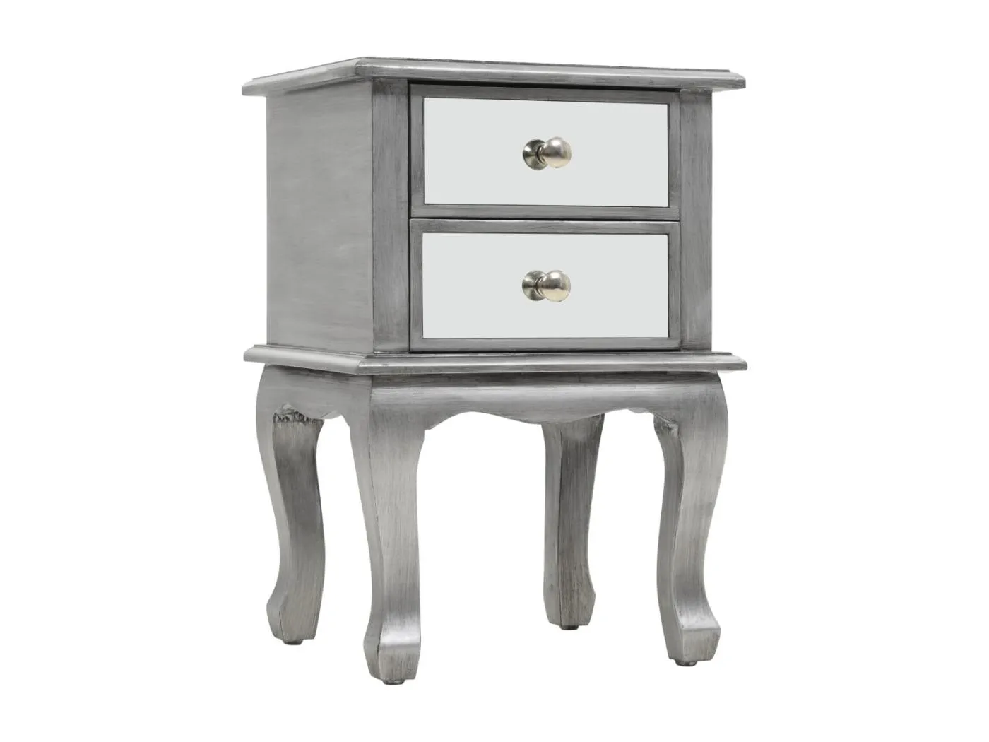 Verspiegelter Nachttisch aus MDF und Glas 34,5x30x50 cm