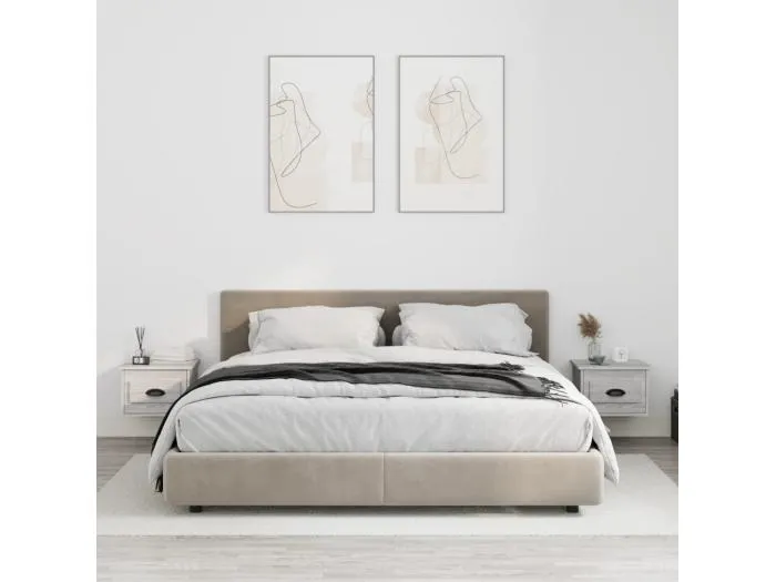 Wand-Nachttische 2 Stk. Grau Sonoma 41,5x36x28 cm