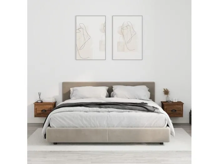 Wand-Nachttische 2 Stk. Braun Eichen-Optik 41,5x36x28 cm