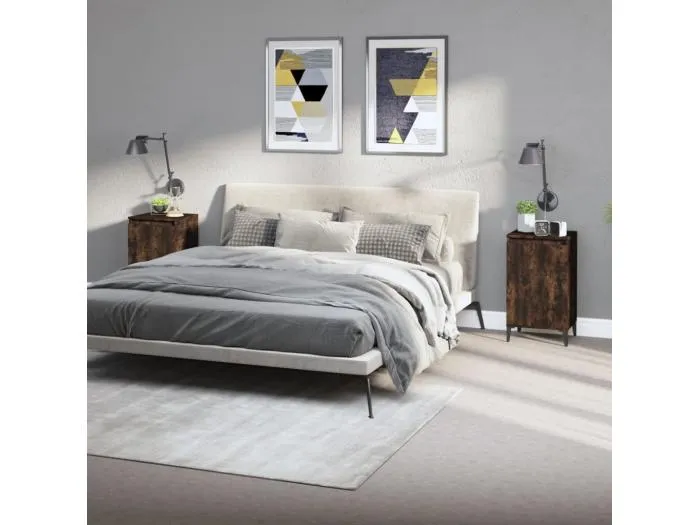 Nachttische 2 Stk. Räuchereiche 40x35x70 cm Holzwerkstoff