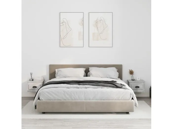 Wand-Nachttische 2 Stk. Betongrau 41,5x36x28 cm