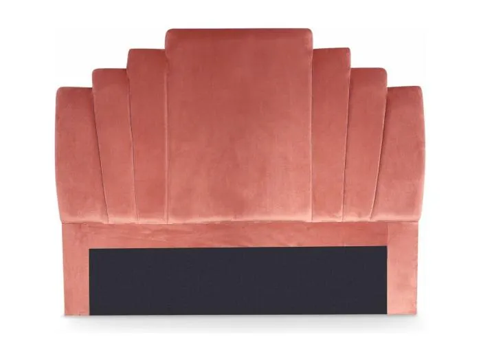 Kopfteil Arena 140 cm Samt Rosa Gepolstert Trendige Dekoration