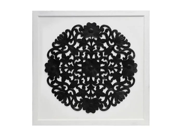 Tête de lit Venezia 140cm Bois Blanc et Noir