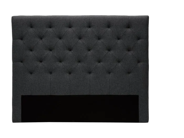 Bettkopfteil, dunkelgrauer Stoff, 140 cm ENGUERRAND