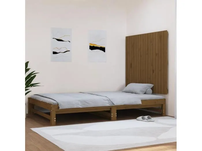 Wand-Kopfteil Honigbraun 108x3x90 cm Massivholz Kiefer