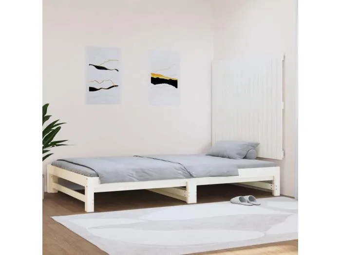 Wand-Kopfteil Weiß 108x3x90 cm Massivholz Kiefer