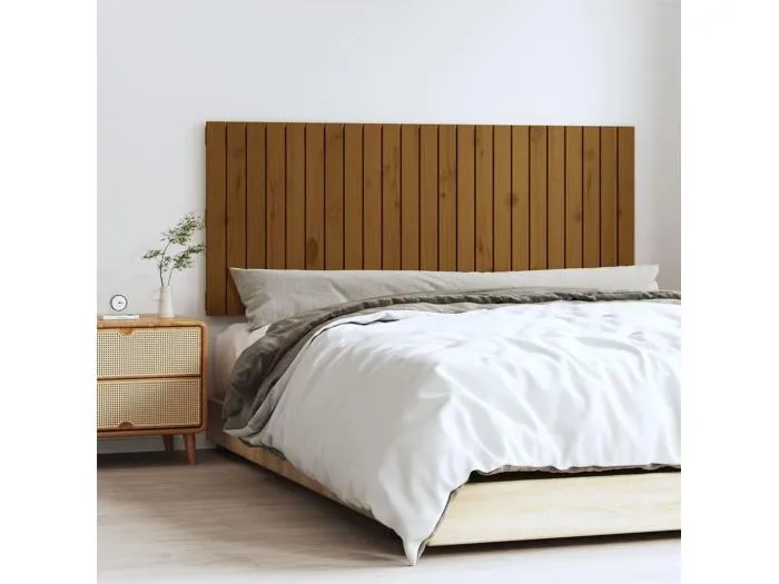 Wand-Kopfteil Honigbraun 147x3x60 cm Massivholz Kiefer