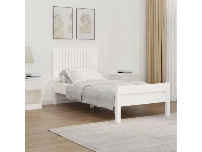 Wand-Kopfteil Weiß 95,5x3x60 cm Massivholz Kiefer