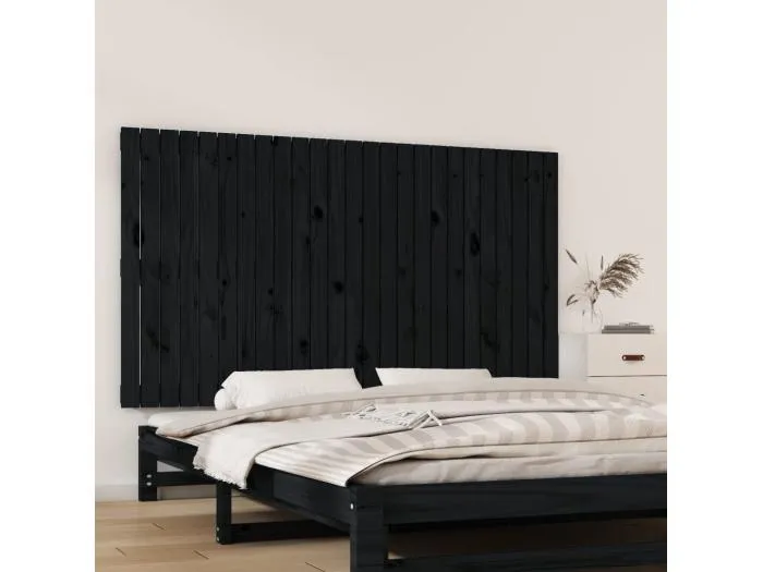 Wand-Kopfteil Schwarz 159,5x3x90 cm Massivholz Kiefer