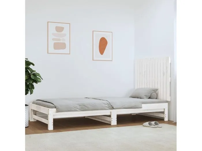 Wand-Kopfteil Weiß 82,5x3x60 cm Massivholz Kiefer