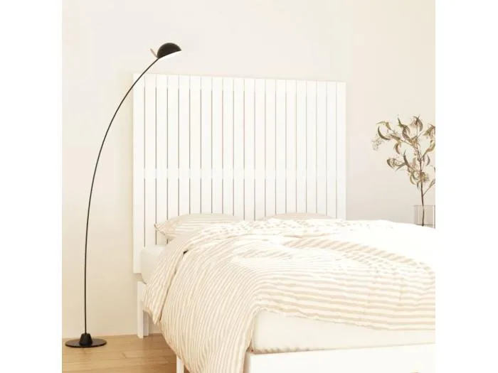 Wand-Kopfteil Weiß 127,5x3x110 cm Massivholz Kiefer