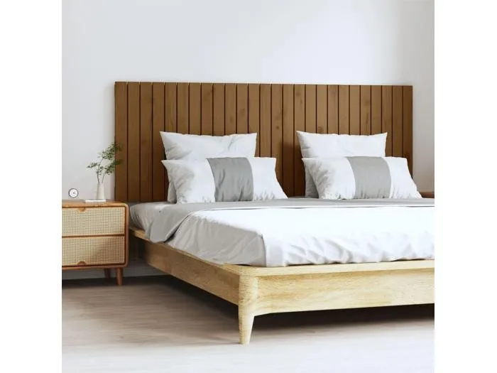 Wand-Kopfteil Honigbraun 166x3x60 cm Massivholz Kiefer