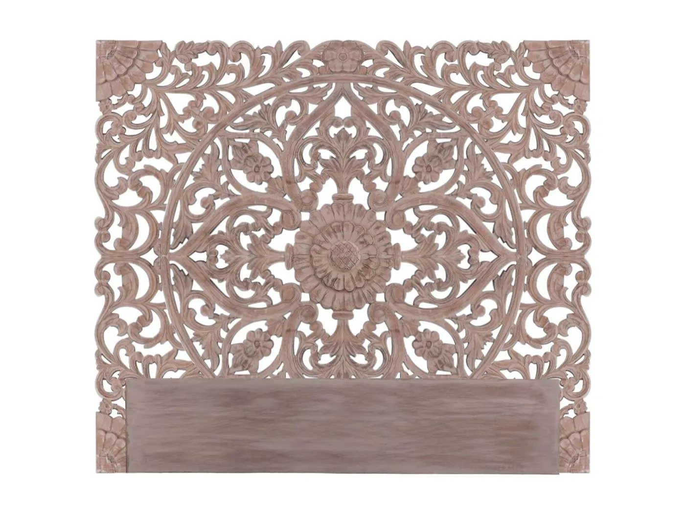 Holzkopfteil "Grisy" 160cm Braun Blumenschnitzereien Design & Trend