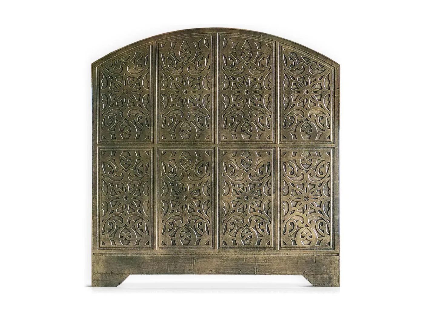 Tête de lit style oriental bois sculpté Linium 120cm Bronze