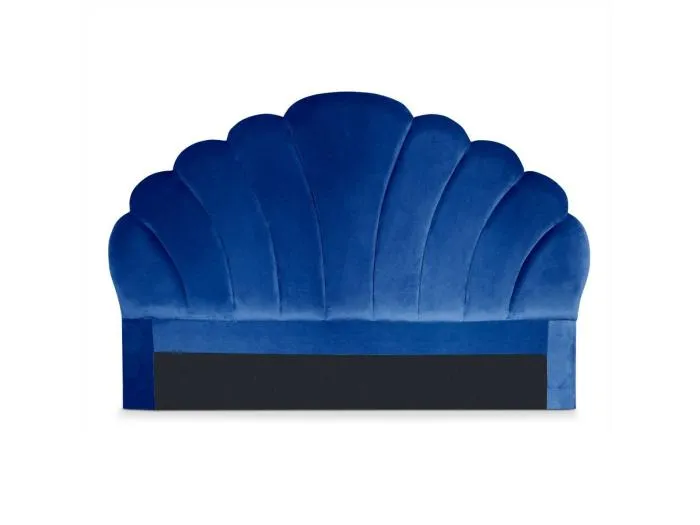 Kopfteil Samt Blau Mermaid 160cm Muschel Design