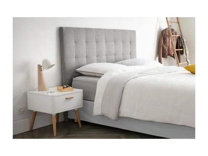 Bettkopfteil gepolstert grauer Stoff 160 cm HALCIONA
