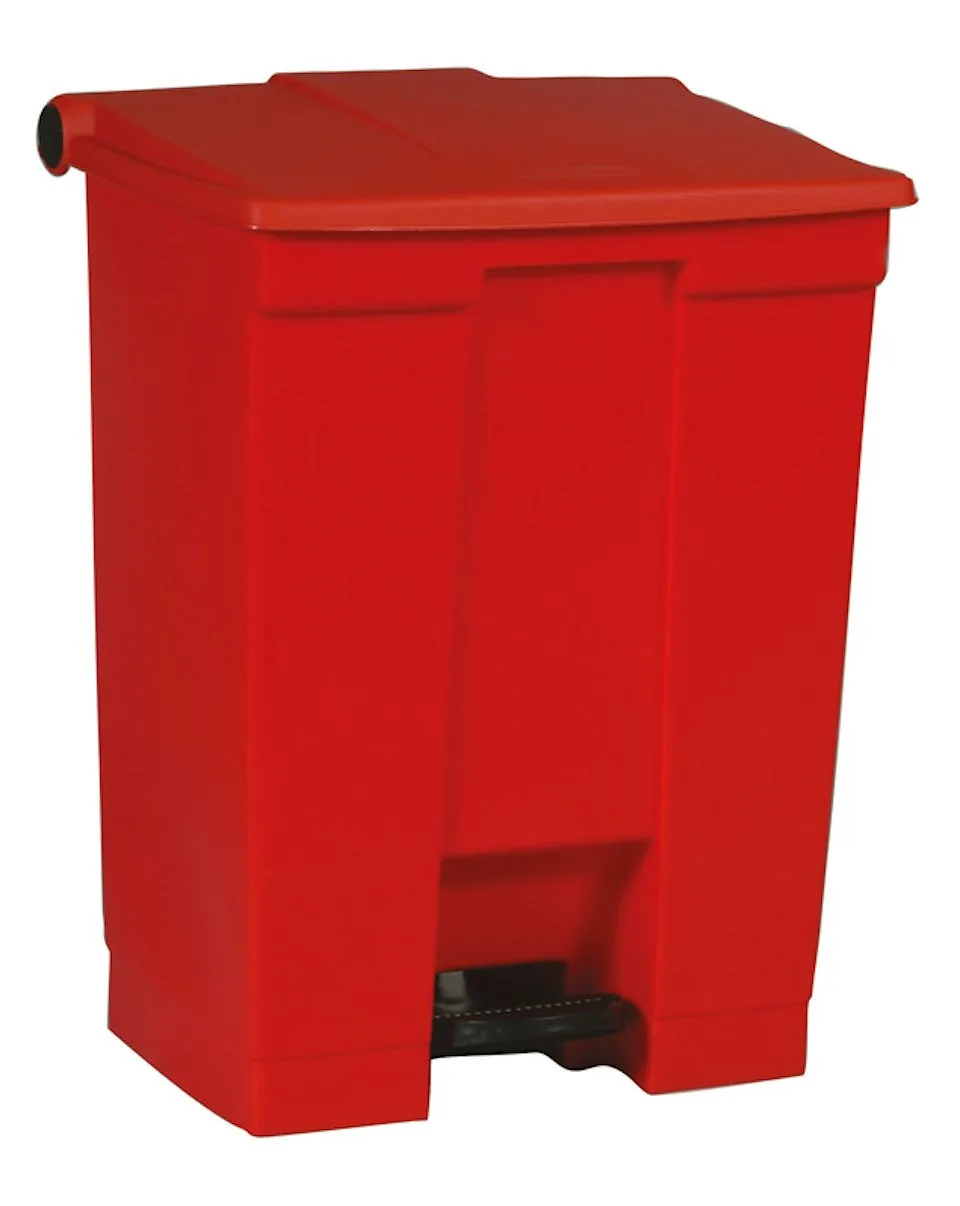 Rubbermaid Robuster Pedaleimer | 68,1 Liter, HxBxT 67,3x41x50,2cm | Aus HACCP konformen Polyethylen | Rot
