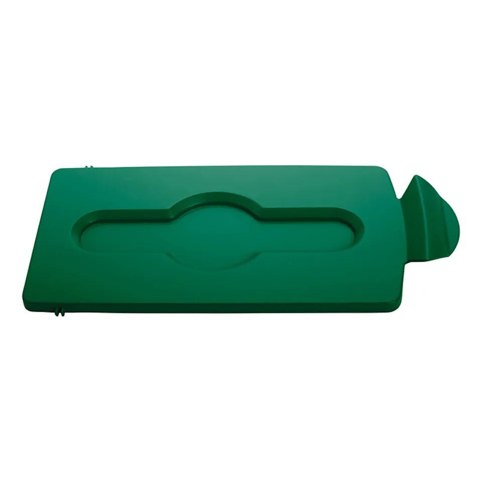 Geschlossener Deckeleinsatz für Rubbermaid Slim Jim Recycling-Station | HxBxT 1,3x20,3x42cm | Polypropylen | Grün