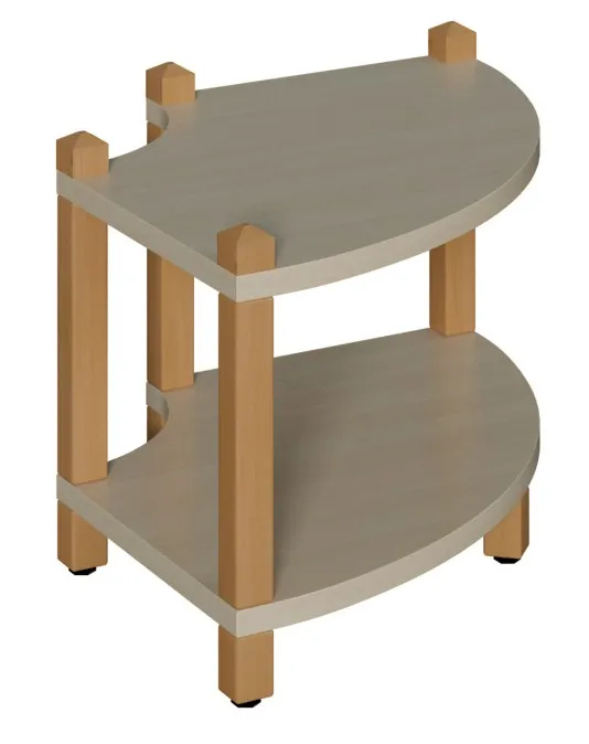 Stollenregal Viertelkreisbogen mit fester Breite 60 cm, Anstellseiten 40cm