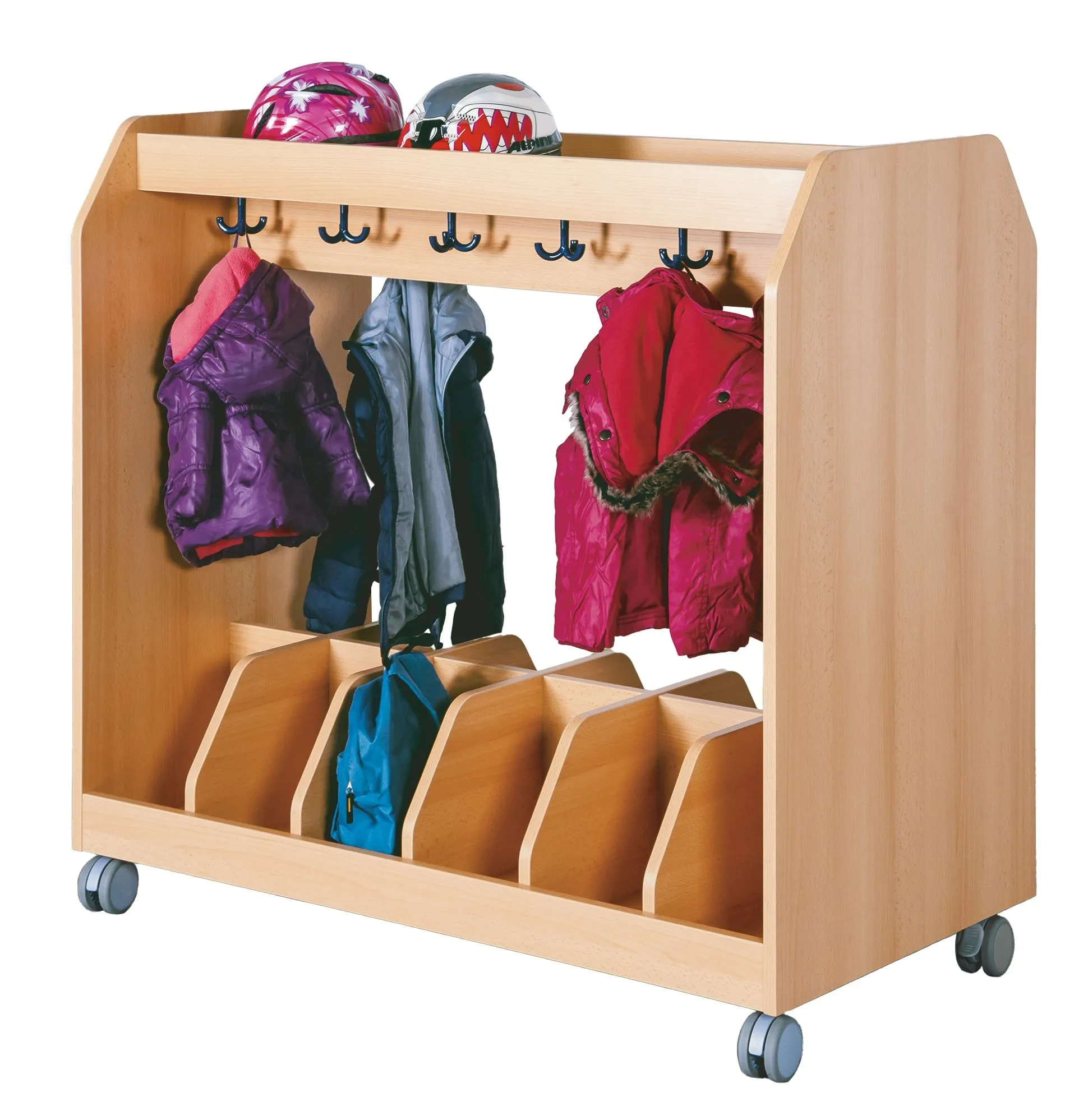 Garderobenwagen für 12 Taschen mit 12 Dreifachhaken